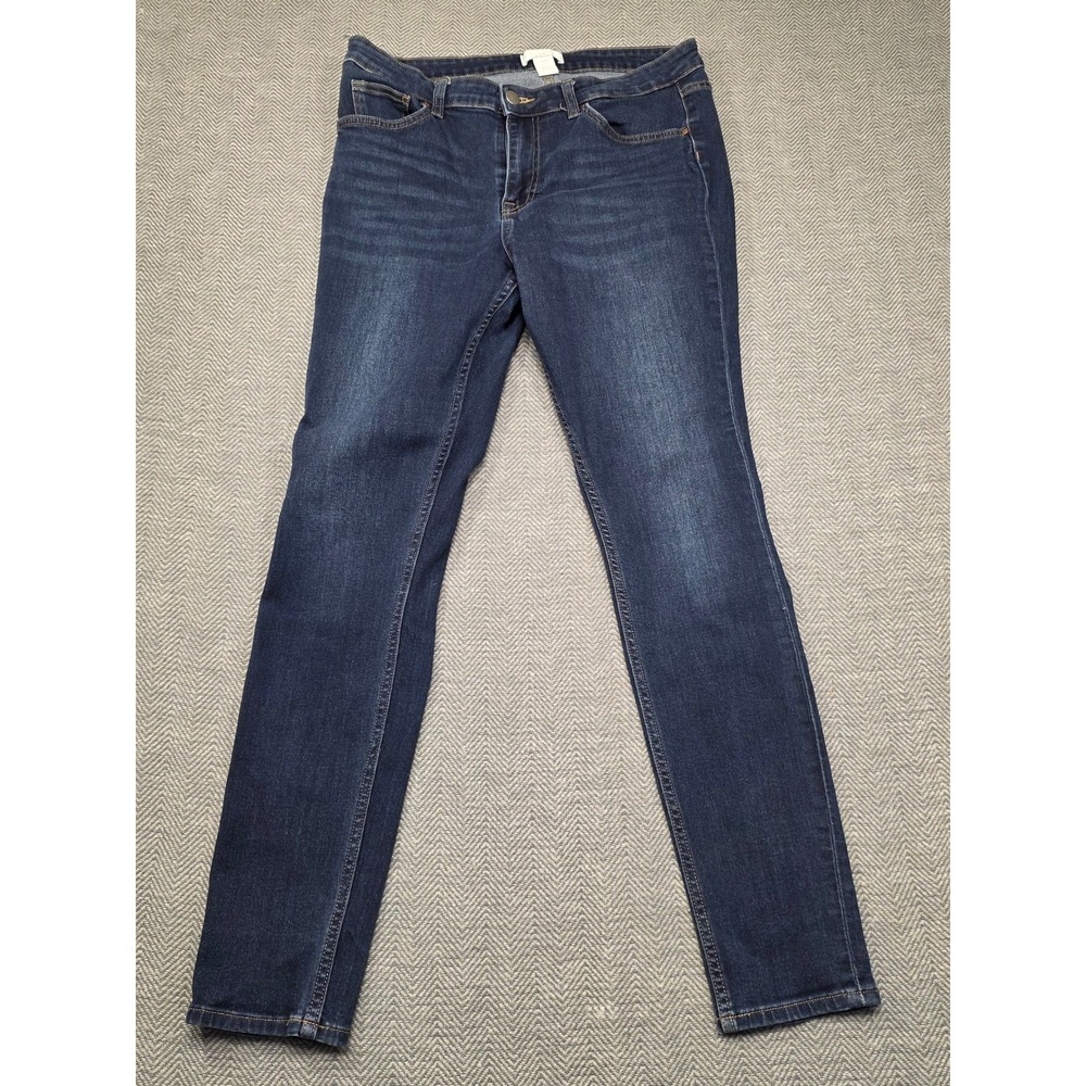 HM Womens Skinny Jeans‎ Dark Wash Blue Slim Fit Denim Size 14 0562245 2